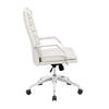 27.5" X 27.5" X 47.6" White Leatherette Comfort Office Chair