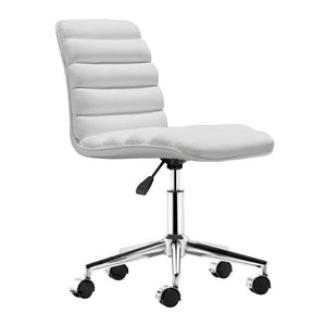 18.5" X 22" X 35.5" White Leatherette Office Chair