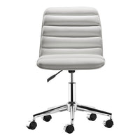 18.5" X 22" X 35.5" White Leatherette Office Chair