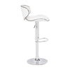 18.7" X 18.3" X 40.9" White Leatherette Chromed Steel Bar Chair