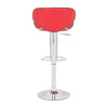 18.7" X 18.3" X 40.9" Red Leatherette Chromed Steel Bar Chair