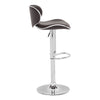 18.7" X 18.3" X 40.9" Espresso Leatherette Chromed Steel Bar Chair