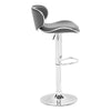 18.7" X 18.3" X 40.9" Gray Leatherette Chromed Steel Bar Chair