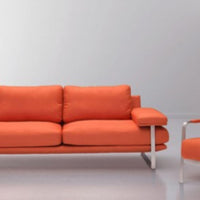 26" X 31.5" X 33.5" Orange Polyblend Arm Chair