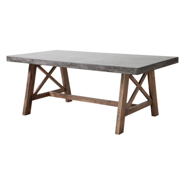 78.7" X 39.4" X 29.5" Cement And Natural Dining Table