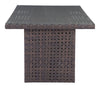 67.3" x 39.4" x 29" Brown, Tempered Glass, Synthetic Weave, Aluminum, Dining Table
