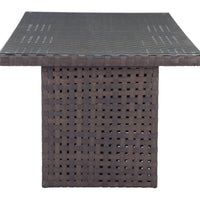 67.3" x 39.4" x 29" Brown, Tempered Glass, Synthetic Weave, Aluminum, Dining Table