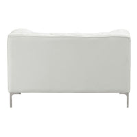 45.5" X 36.5" X 28" White Leatherette Arm Chair