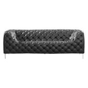 85" X 36.5" X 28" Black Leatherette Sofa