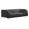 85" X 36.5" X 28" Black Leatherette Sofa