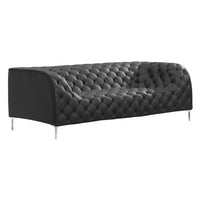 85" X 36.5" X 28" Black Leatherette Sofa