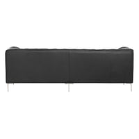 85" X 36.5" X 28" Black Leatherette Sofa