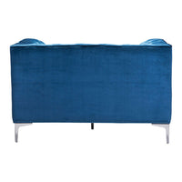45.5" X 36.5" X 28" Blue Velvet  Arm Chair