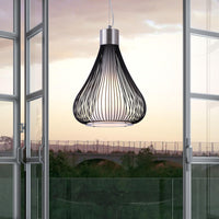 Black Wire Teardrop Ceiling Lamp