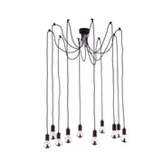 21.7" X 21.7" X 59" Black Phenolic Painted Metal Ceiling Lamp