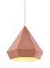 13.8" x 13.8" x 13" Rose Gold, Painted Metal, Steel, Ceiling Lamp