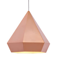 13.8" x 13.8" x 13" Rose Gold, Painted Metal, Steel, Ceiling Lamp