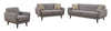 Gray 3pc Polyester Fabric Sofa, Love Seat and Arm Chair Living Room Set