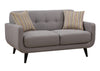 Gray 2pc Polyester Fabric Sofa and Love Seat Living Room Set