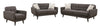 Charcoal  3pc Polyester Fabric Sofa, Love Seat and Arm Chair Living Room Set