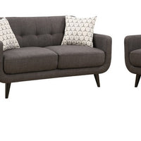 Charcoal  3pc Polyester Fabric Sofa, Love Seat and Arm Chair Living Room Set