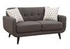 Charcoal  2pc Polyester Fabric Sofa and Love Seat Living Room Set