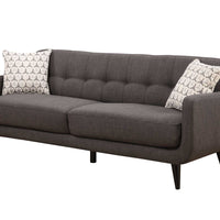 Charcoal  2pc Polyester Fabric Sofa and Love Seat Living Room Set