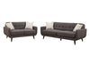 Charcoal  2pc Polyester Fabric Sofa and Love Seat Living Room Set