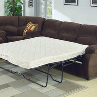 Brown 2pc Transitional  Sectional with Queen Sofa Bed and Reclining Love Seat