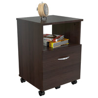 Espresso Finish Wood Large Drawer Filing Cabinet