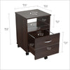 Espresso Finish Wood Large Drawer Filing Cabinet