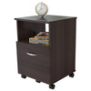 Espresso Finish Wood Large Drawer Filing Cabinet