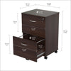 Espresso Finish Wood Rolling Filing Cabinet