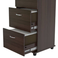 Espresso Wood Three Drawer filing Cabinet