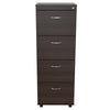 Espresso Wood Finish Four Large Drawer Filing Cabinet