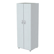 White Finish Wood Storage Cabinet with Two Doors