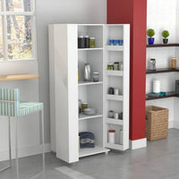 White Finish Wood Storage Cabinet with Two Doors