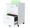 White Finish Wood Two Drawer Filing Cabinet