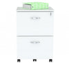 White Finish Wood Two Drawer Filing Cabinet