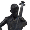 Violin Player Statue Sculpture in Patina Black Finish