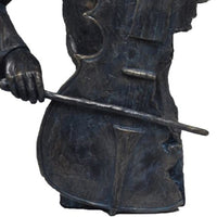 Violin Player Statue Sculpture in Patina Black Finish