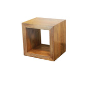 Uniquely Styled Wooden Side Cube Table