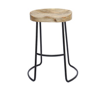 The Urban Port Brand Attractive Wooden Barstool With Iron Legs (Short)