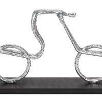 Contemporary Aluminum Cycle Sculpture With Full Gloss Appeal