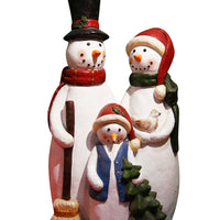 12 Inch Snowman Family Statue