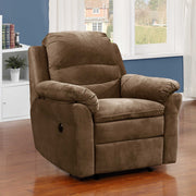 Brown Polyester Fabric Transitional Electric Power Recliner