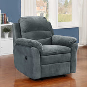 Dark Grey Polyester Fabric Transitional Electric Power Recliner