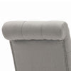 Gray Roll Top Tufted Linen Fabric Modern Dining Chair in a Set of 2