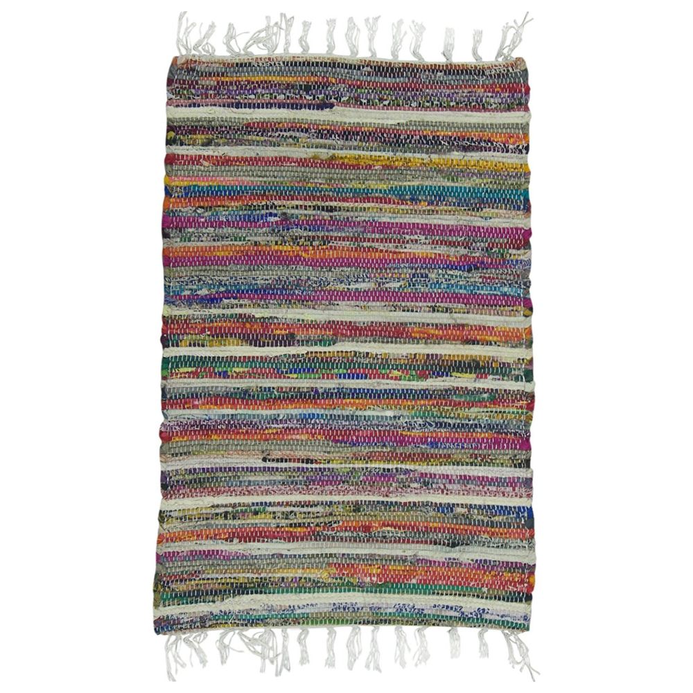 Rainbow Multicolored Reversible Rag Rug
