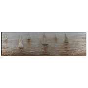 Pleasingly Sailing Boats Wooden Wall Art decor, Multicolor